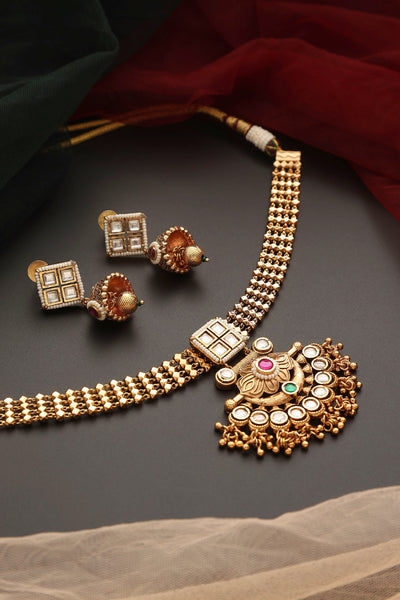 Kamakhya Gold Temple Necklace Set