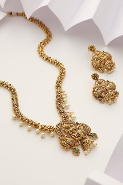 Kailash Multicolour Temple Long Necklace Set