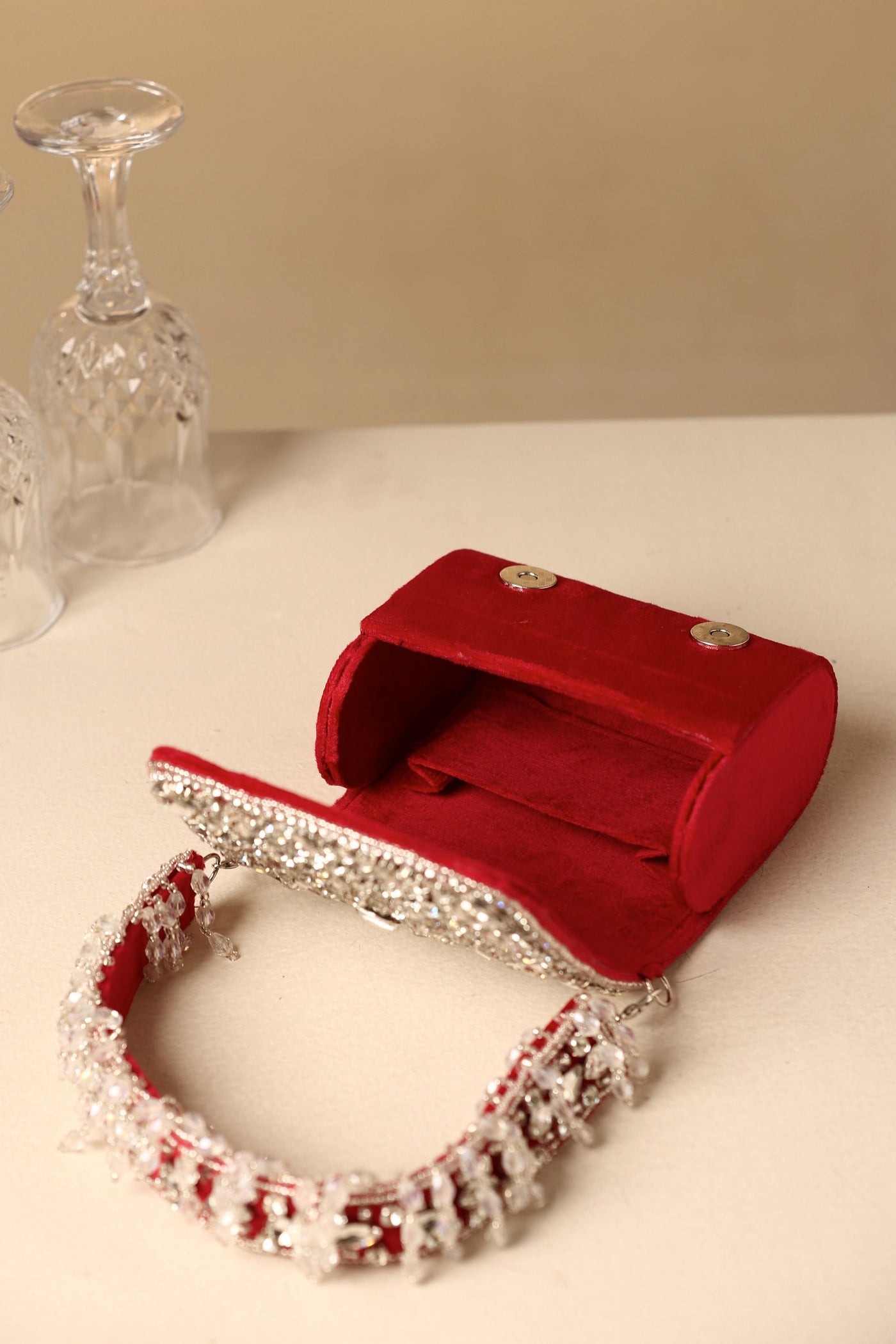 Nish Red Crystal Nano Bag