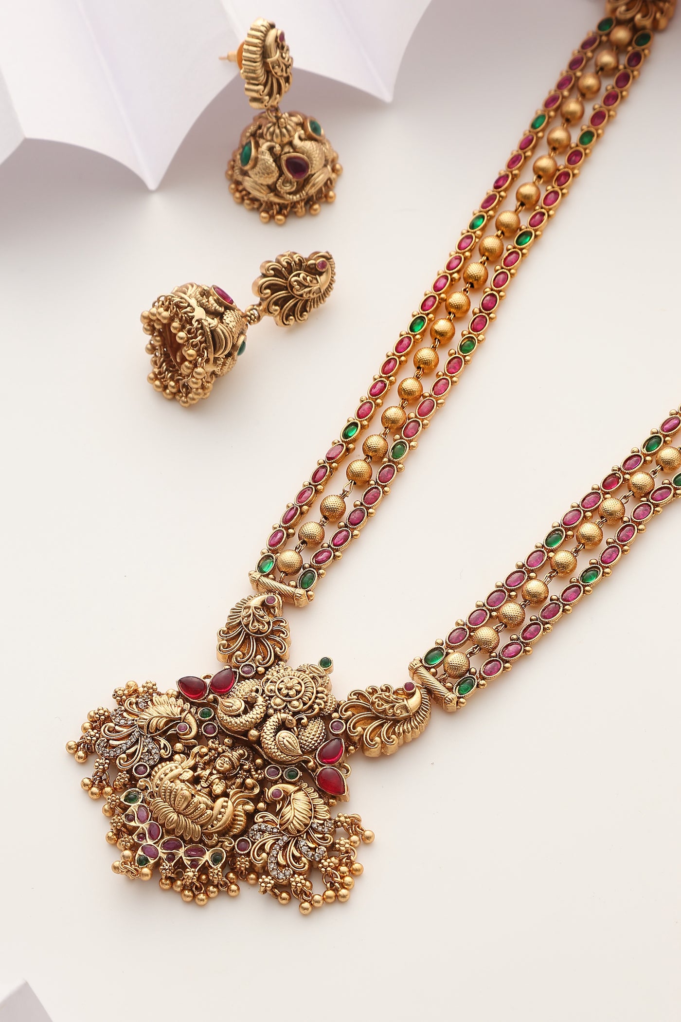 Debanjali Multi Temple Work Long Necklace Set