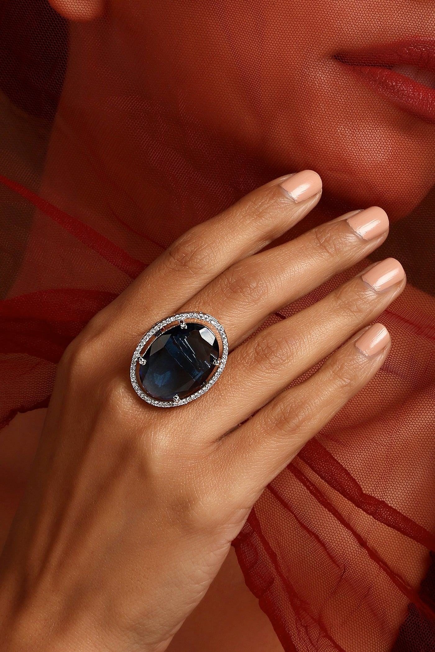 Jessica Sapphire Silver Ring