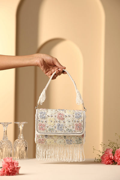 Reeha Multicolour Pearl Sequin Hand Bag