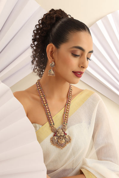Debanjali Multi Temple Work Long Necklace Set