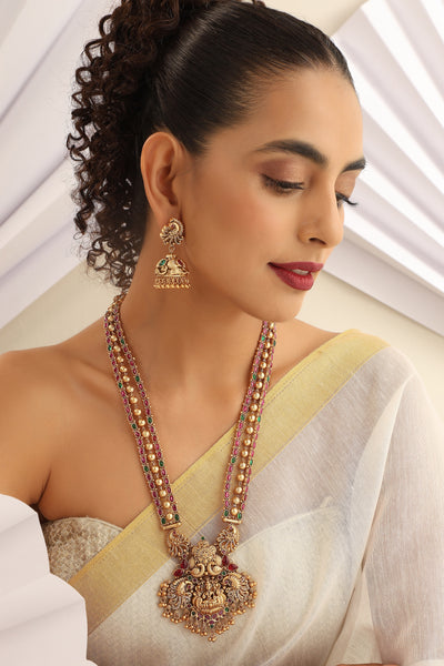 Debanjali Multi Temple Work Long Necklace Set