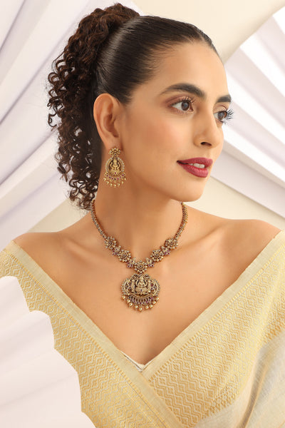 Idithri Red Temple Necklace Set