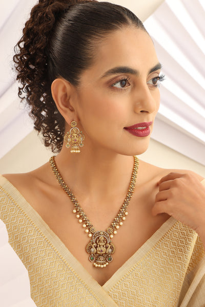 Kailash Multicolour Temple Long Necklace Set