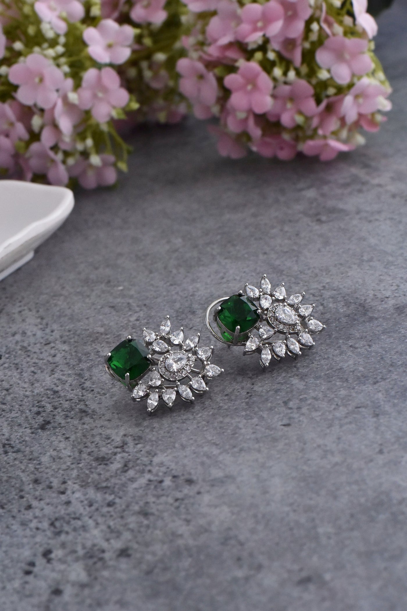 Mae Emerald Stud Earrings