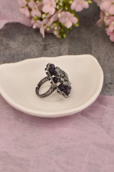 Clarissa Purple Zirconia Adjustable Ring