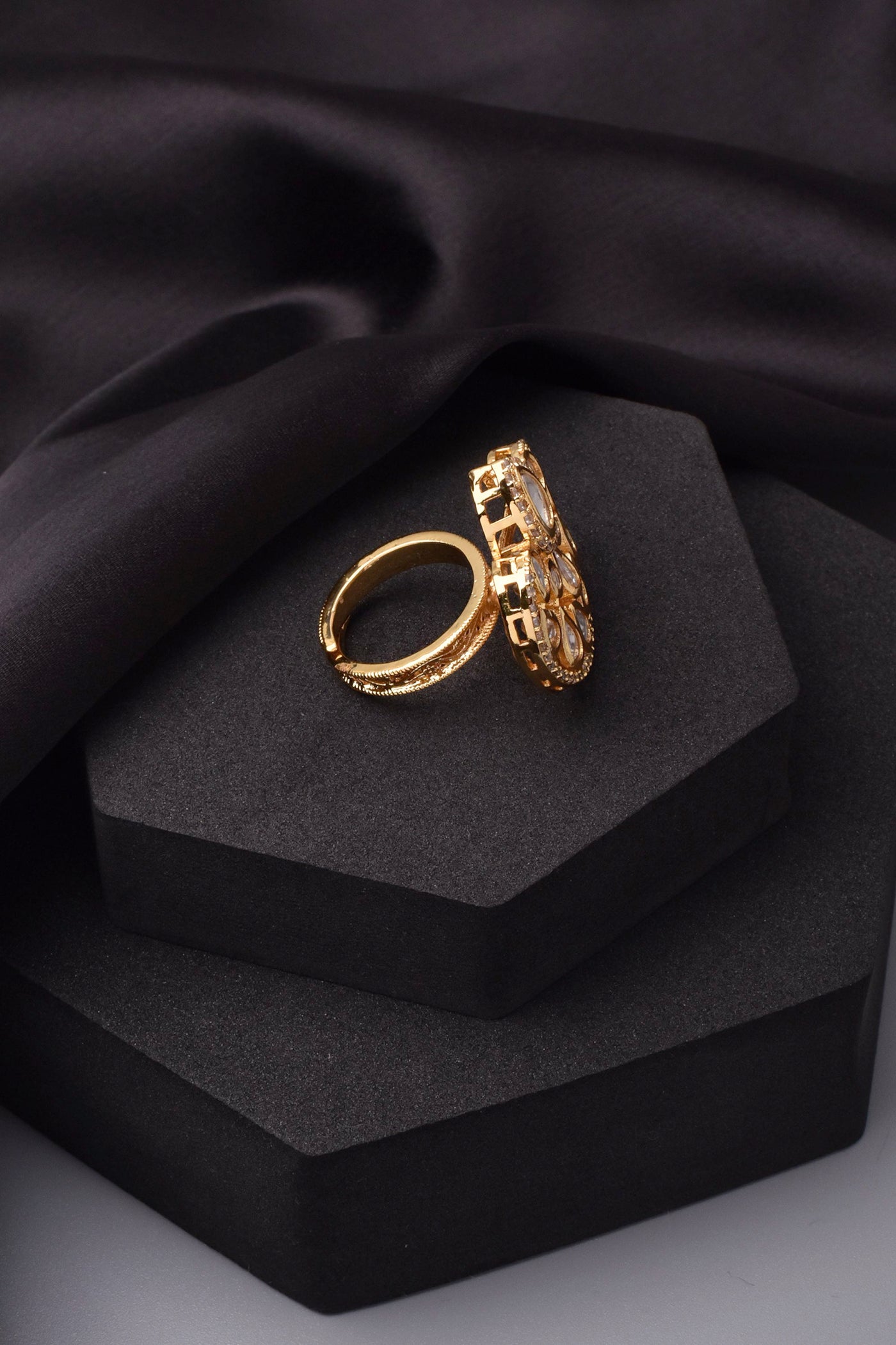 Anindita Gold Plated Polki Ring