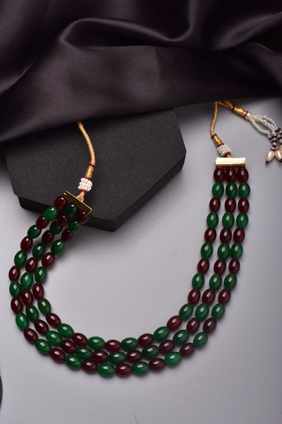 Haima Multicolour Layered Pearl Necklace