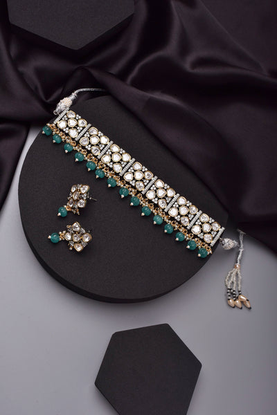 Radha Silver Choker Necklace Set