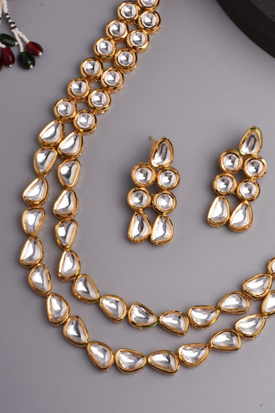 Kinjal Gold Layered Kundan Necklace Set