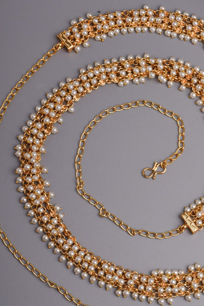 Tashika Golden and White Pearls Kamarband