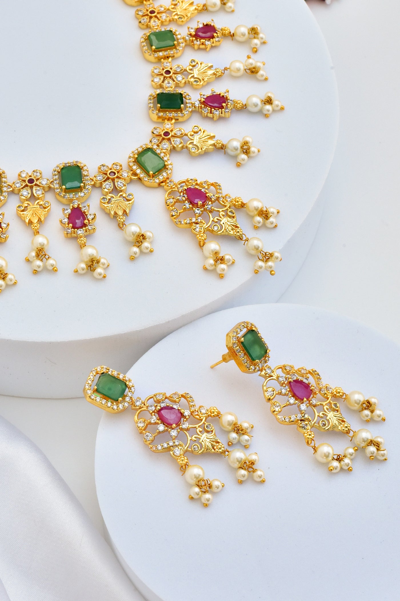 Kumkum Multicolour Jadau Kundan Necklace Set