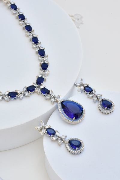 Amalfi Sapphire Zirconia Necklace Set