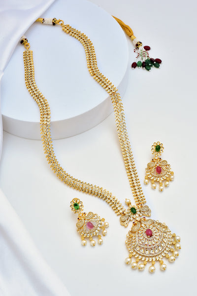 Tosh Multicolour Jadau Kundan Necklace Set
