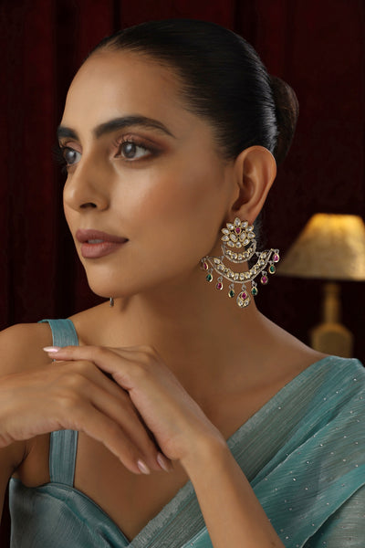 Gauhar Multicolour Chandbali Earrings