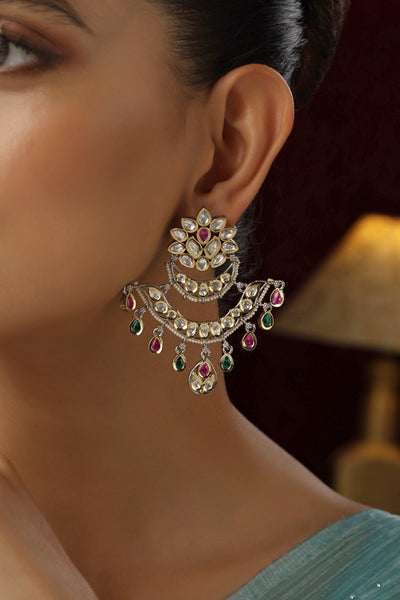 Gauhar Multicolour Chandbali Earrings