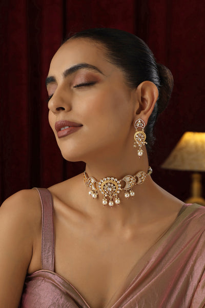 Surya Gold Polki Choker Set