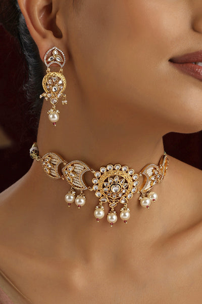 Surya Gold Polki Choker Set