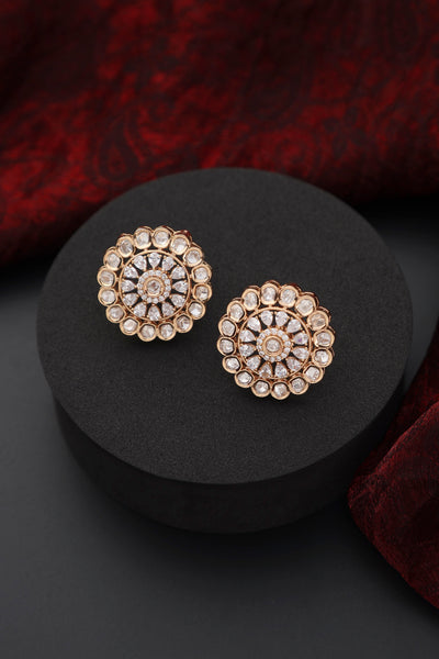 Koel Rose Gold Polki Stud Earrings