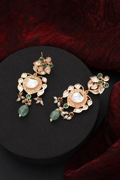 Sathya Mint Polki Dangler Earrings