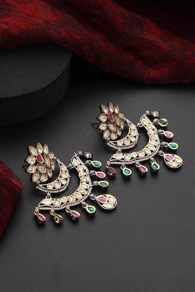 Gauhar Multicolour Chandbali Earrings