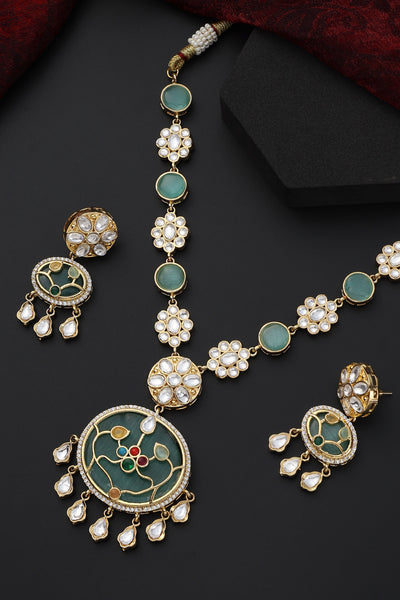 Pehal Mint Polki Necklace Set