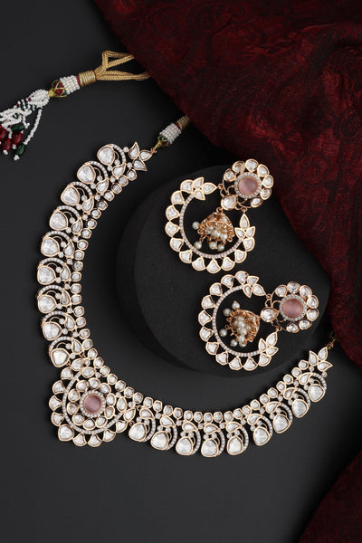 Shamya Pink Polki Necklace Set