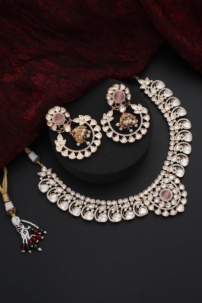 Shamya Pink Polki Necklace Set