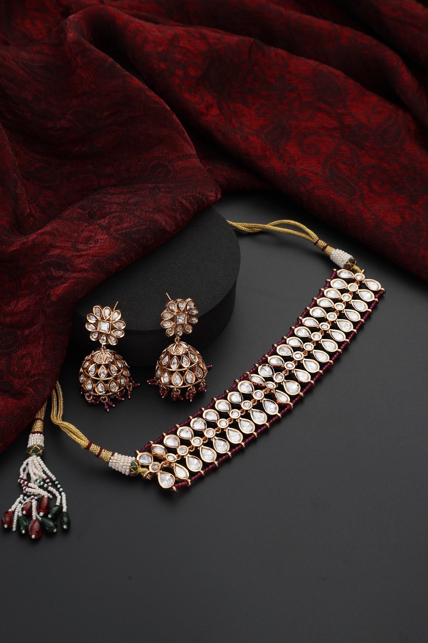 Vaidehi Red Polki Choker Set