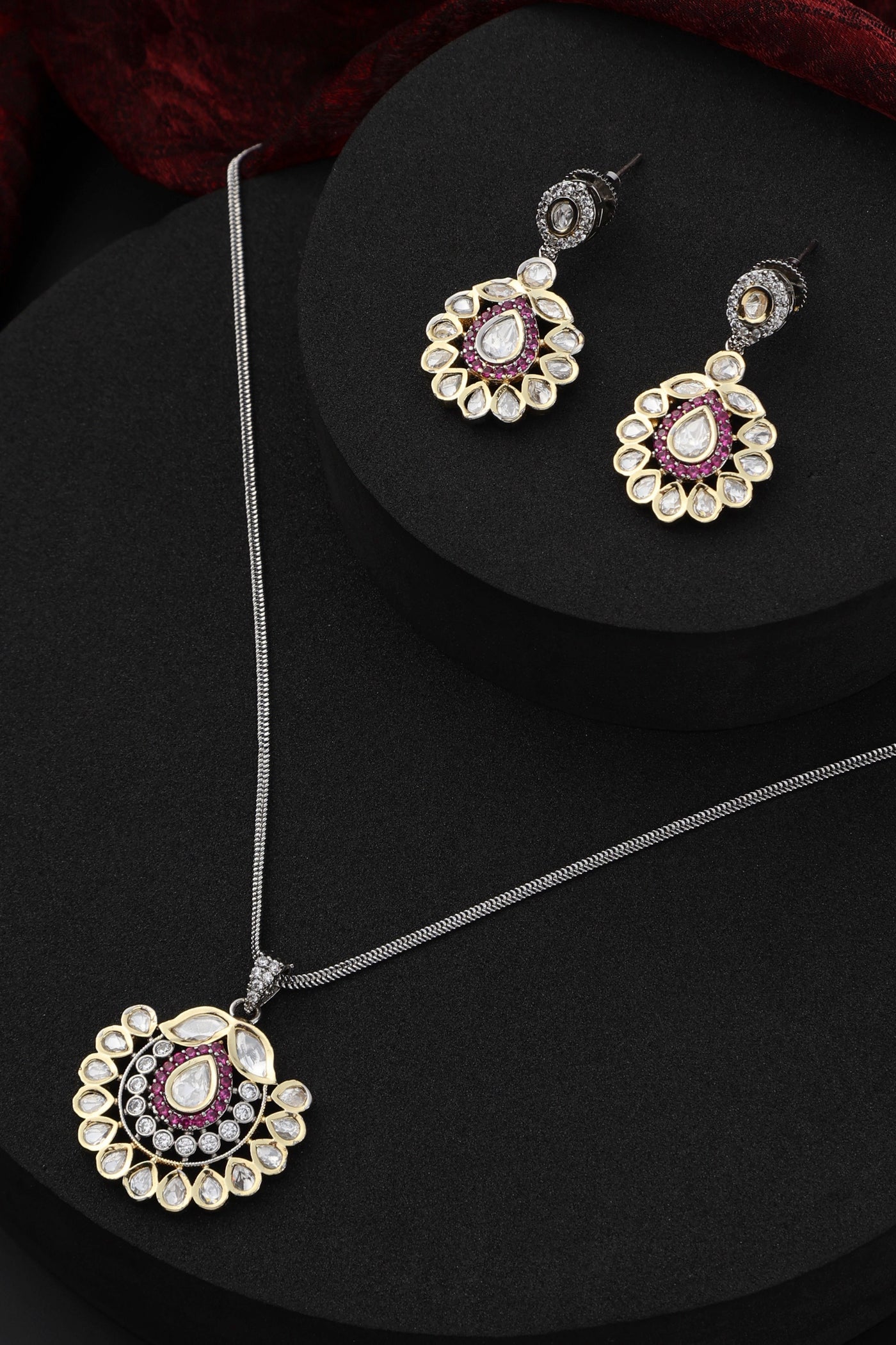 Payal Polki Pendant Set