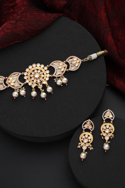 Surya Gold Polki Choker Set