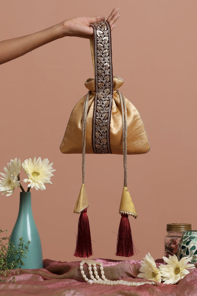 Sejal Gold Organza Potli Bag