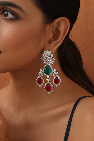 Isabella Multicolour Zirconia Dangler Earrings