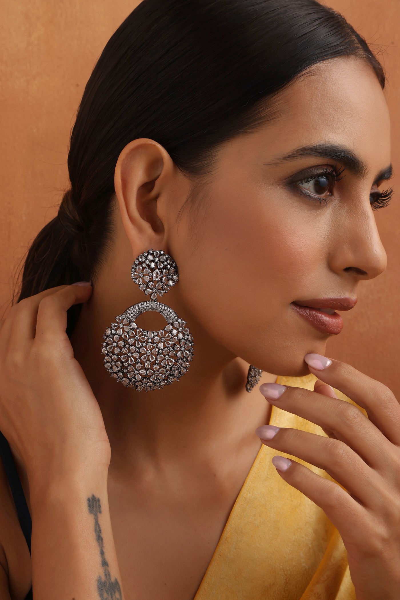 Alondra Silver Zirconia Dangler Earrings