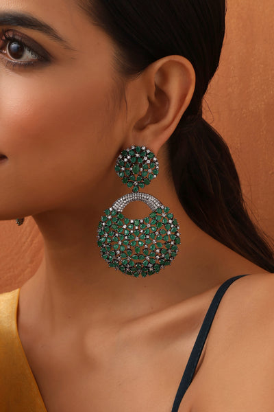 Alondra Emerald Zirconia Dangler Earrings