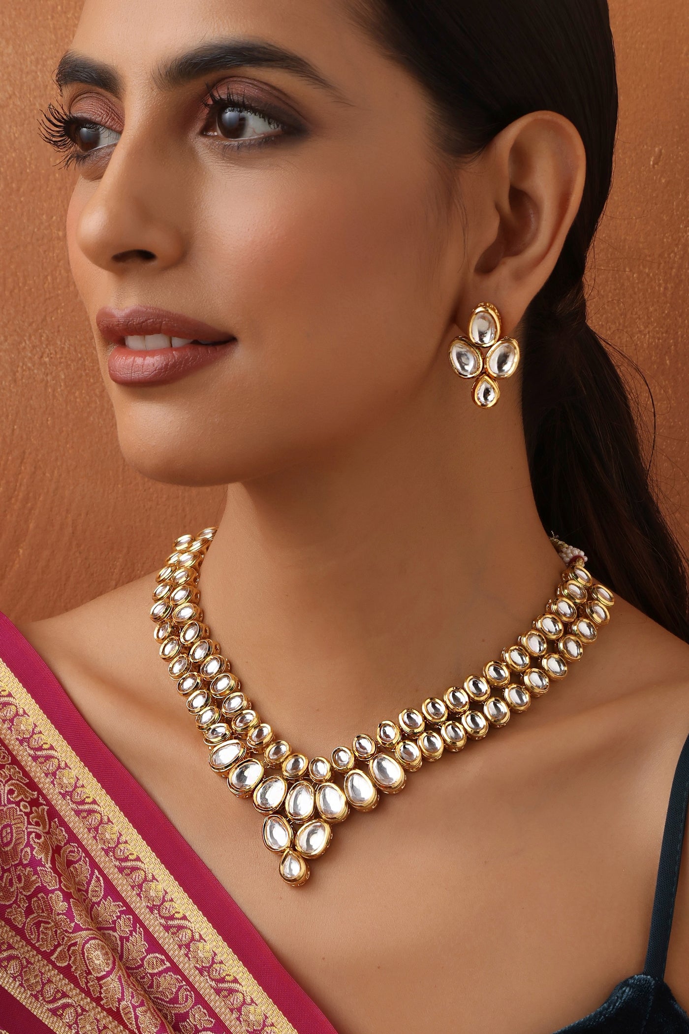 Toshi Gold Kundan Necklace Set