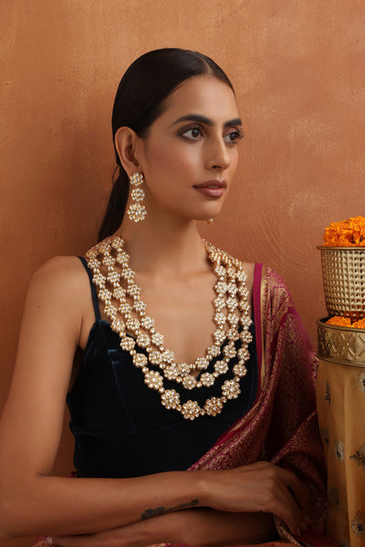 Katyani Gold Polki Long Necklace Set