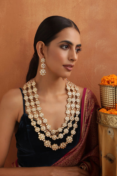 Katyani Gold Polki Long Necklace Set