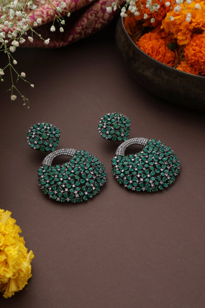 Alondra Emerald Zirconia Dangler Earrings