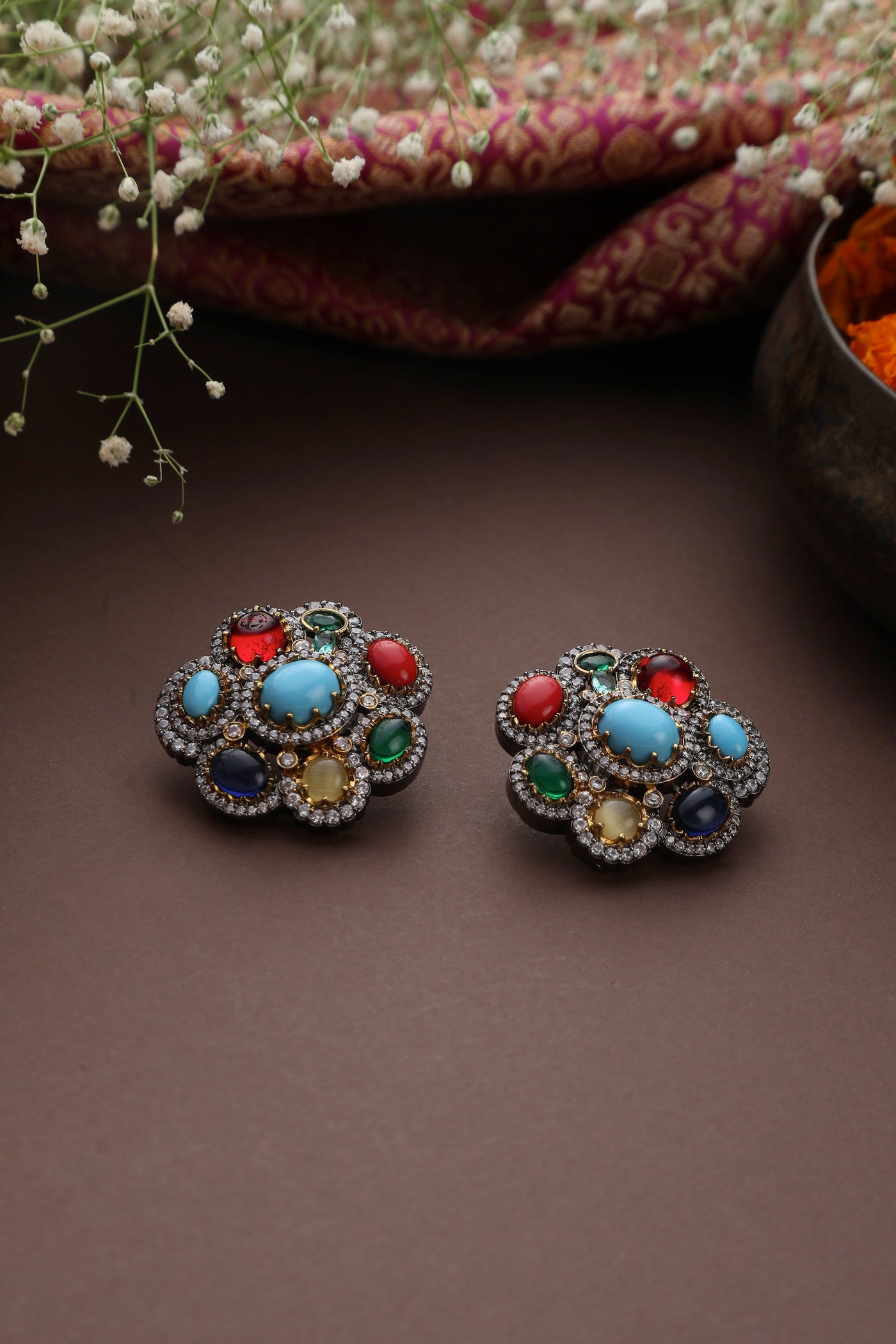 Arlo Multicolour Zirconia Stud Earrings