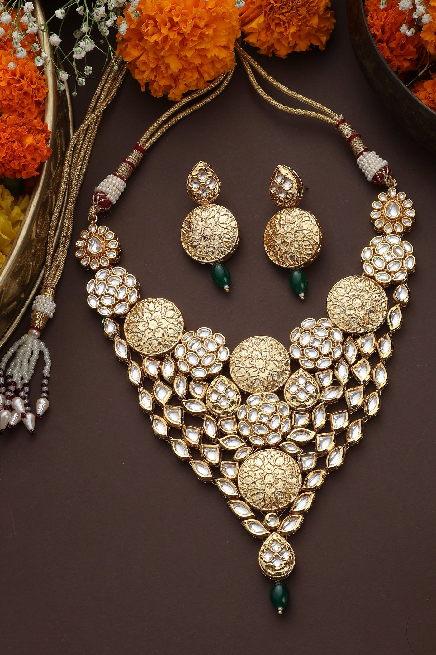 Swaara Gold Kundan Necklace Set