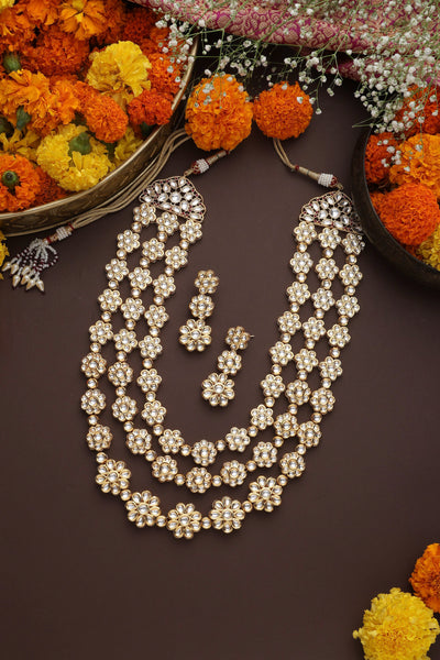 Katyani Gold Polki Long Necklace Set