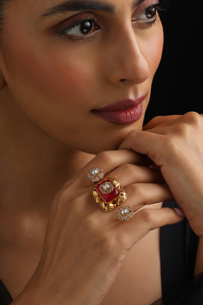Elisha Red Polki Ring