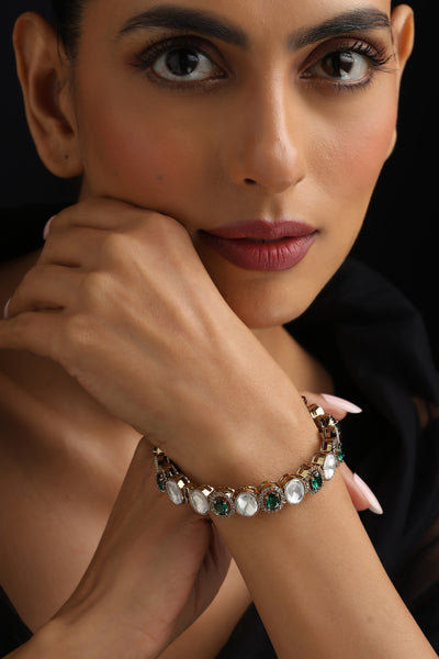 Kashvi Emerald and Polki Kada