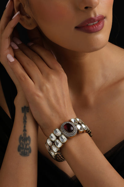 Kshama Red Polki Bracelet
