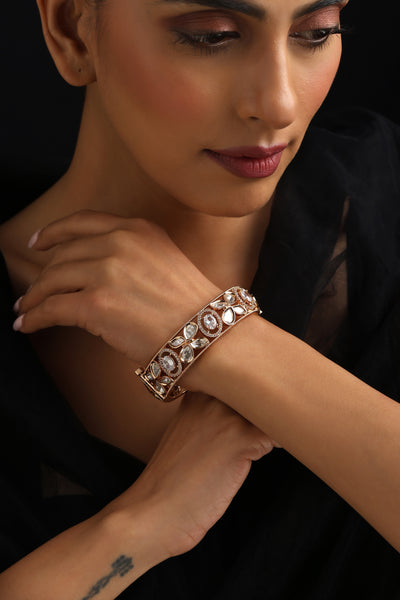 Miraaya Rose Gold Polki Kada