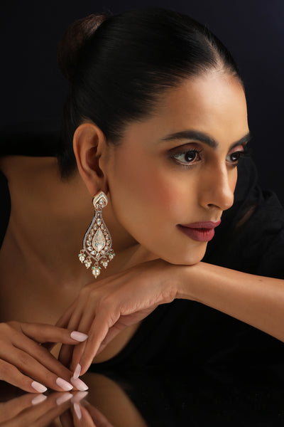 Nishka Multicolour Polki Dangler Earrings