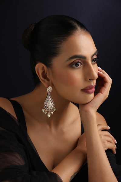 Nishka Multicolour Polki Dangler Earrings